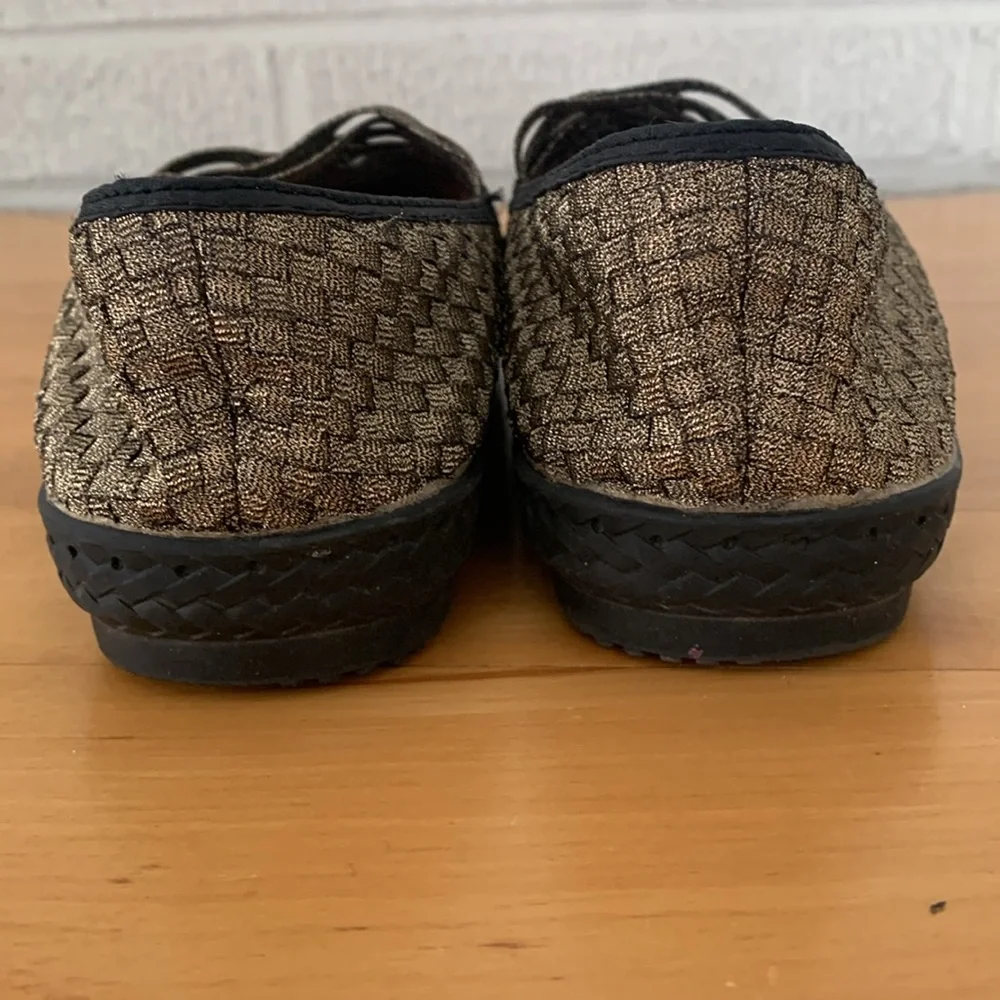 Bernie Mev LOLA Bronze Women's EU 37 Slip on Flat Loafer Woven Memory Foam GUC
